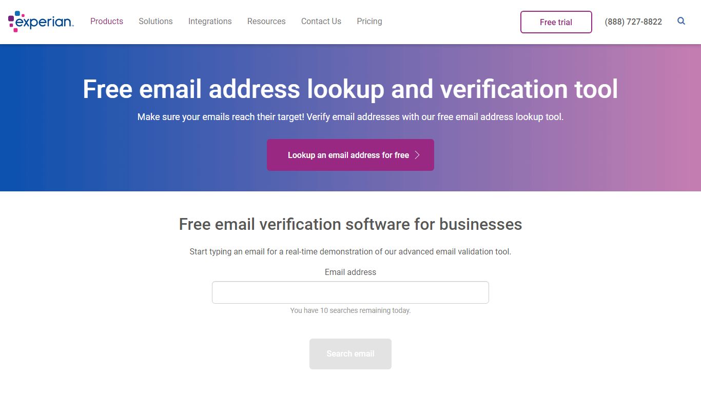 Free Email Address Lookup Tool | Experian - Experian Data Quality